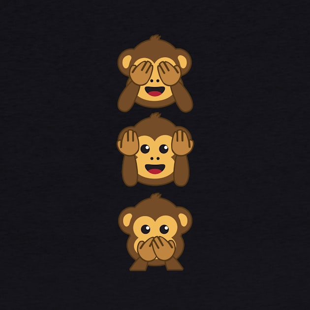 Three Wise Monkeys Shirt | Hear no evil, See no evil, Speak no evil by teemaniac